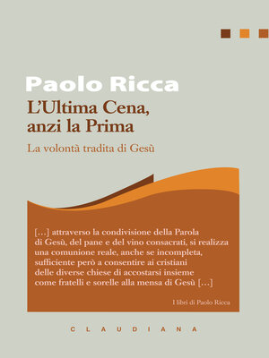 cover image of L'Ultima cena, anzi la Prima